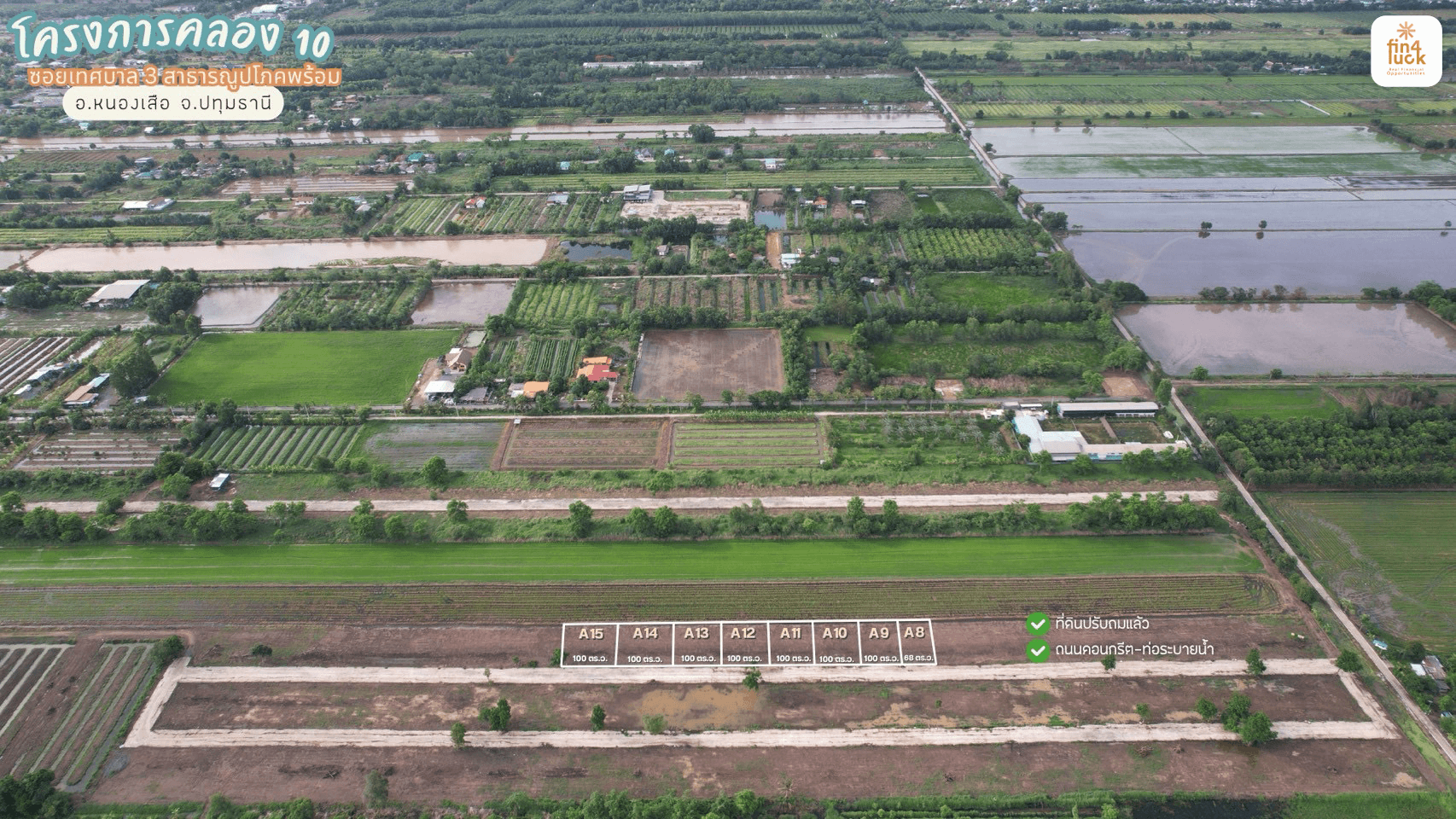 🌿 [เปิดจองแล้ว! ที่ดินบ้านสวนพร้อมสร้าง คลอง 10 หนองเสือ] ถมแล้ว+ถนนคอนกรีต+น้ำไฟครบ เริ่มต้น 5,900.-/ตร.ว. ผ่อนตรงเจ้าของได้นานสูงสุด 5 ปี!  . - 3