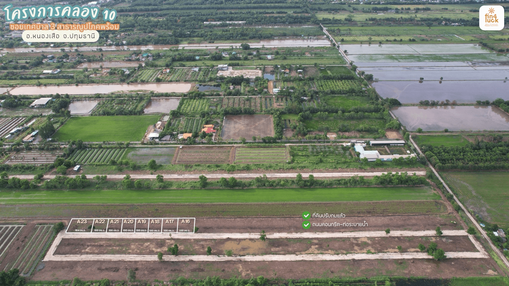 🌿 [เปิดจองแล้ว! ที่ดินบ้านสวนพร้อมสร้าง คลอง 10 หนองเสือ] ถมแล้ว+ถนนคอนกรีต+น้ำไฟครบ เริ่มต้น 5,900.-/ตร.ว. ผ่อนตรงเจ้าของได้นานสูงสุด 5 ปี!  . - 5