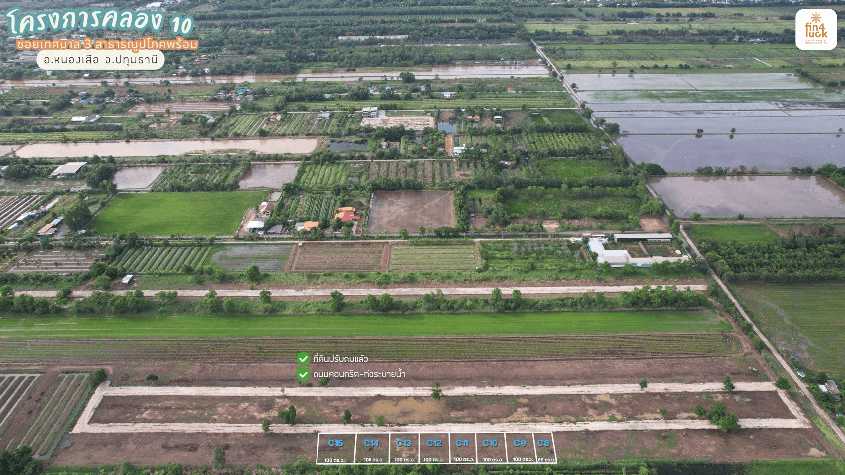 🌿 [เปิดจองแล้ว! ที่ดินบ้านสวนพร้อมสร้าง คลอง 10 หนองเสือ] ถมแล้ว+ถนนคอนกรีต+น้ำไฟครบ เริ่มต้น 5,900.-/ตร.ว. ผ่อนตรงเจ้าของได้นานสูงสุด 5 ปี!  . - 7