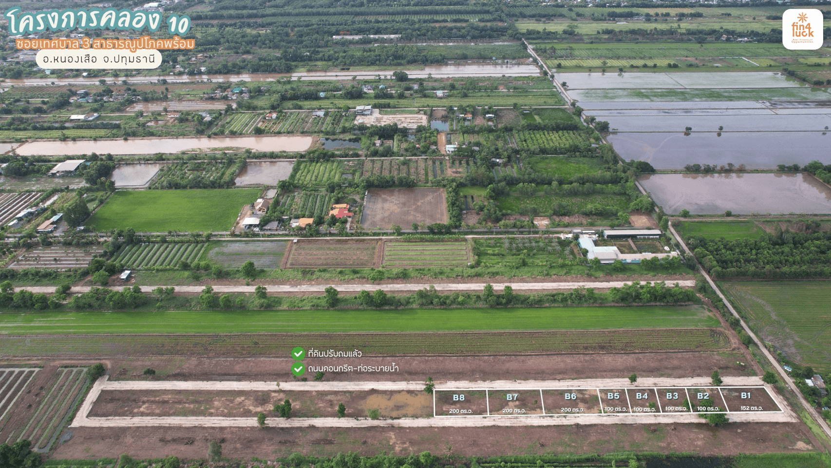 🌿 [เปิดจองแล้ว! ที่ดินบ้านสวนพร้อมสร้าง คลอง 10 หนองเสือ] ถมแล้ว+ถนนคอนกรีต+น้ำไฟครบ เริ่มต้น 5,900.-/ตร.ว. ผ่อนตรงเจ้าของได้นานสูงสุด 5 ปี!  . - 9